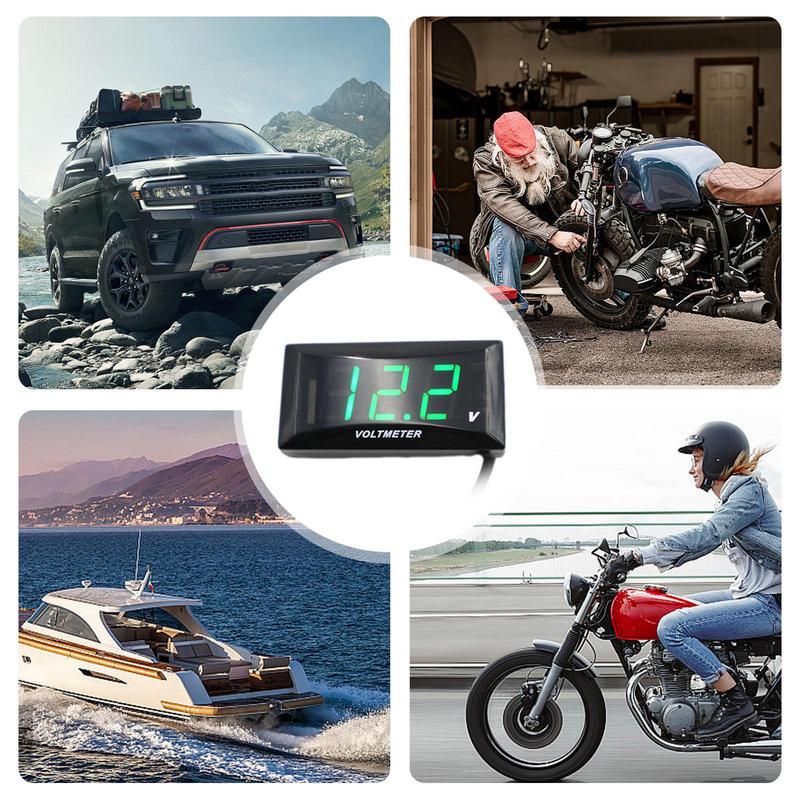 Battery Voltage Meter Voltmeter Digital DC 12-150V LED Motorcycle Display Screen Waterproof Square Panel Car Battery Voltage