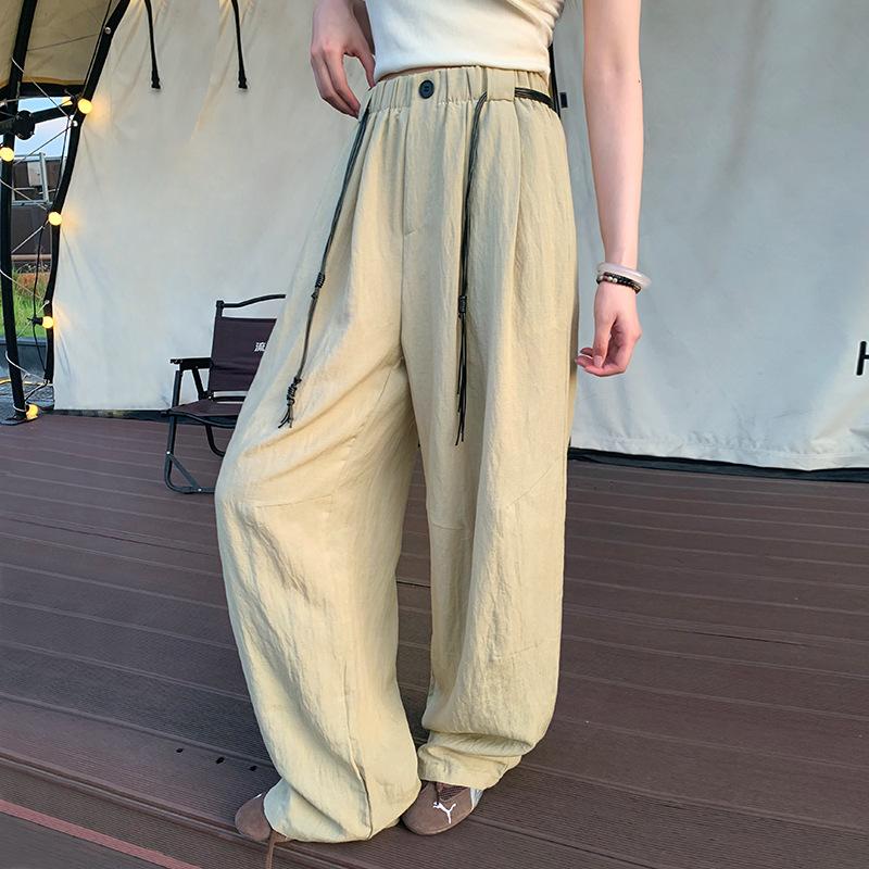 Lyocell Tencel Wide-leg Pants Women's Summer New Drape Loose High-waisted Versatile Casual Mopping Linen Pants