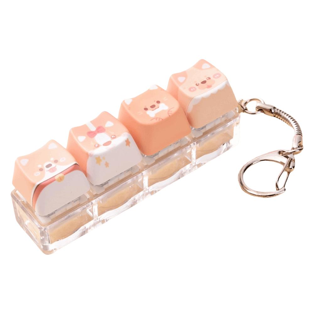 Keyboard Stress Relief Clicker Mechanical Creative Dog Keychain  Children Adults