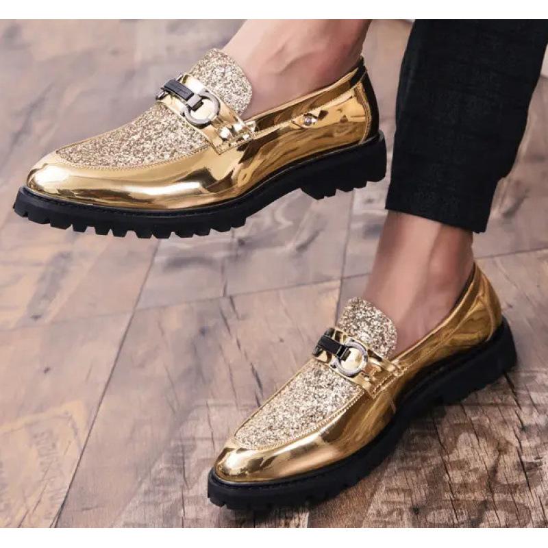 2025 summer new men's trend one-pedal leather shoes Korean version casual hairstylist shoes fashionable height-increasing Doudou shoes