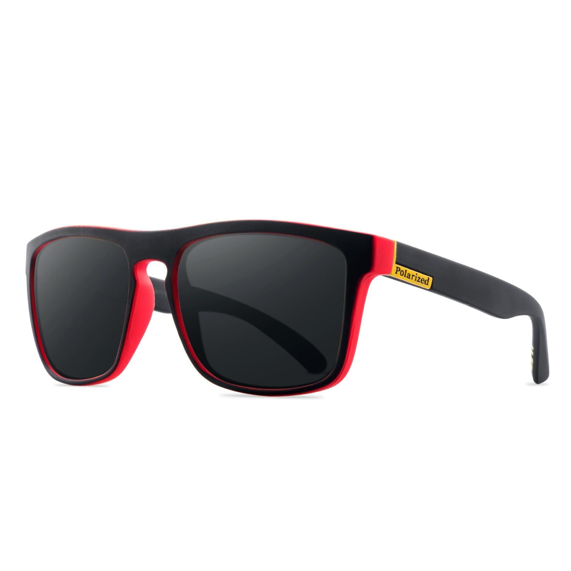 Custom Large-Frame Square Myopia Polarized Sunglasses Diopter 0 To -4.0 Cycling Sports UV400 UV Protection Trendy Eyewear 0 красный