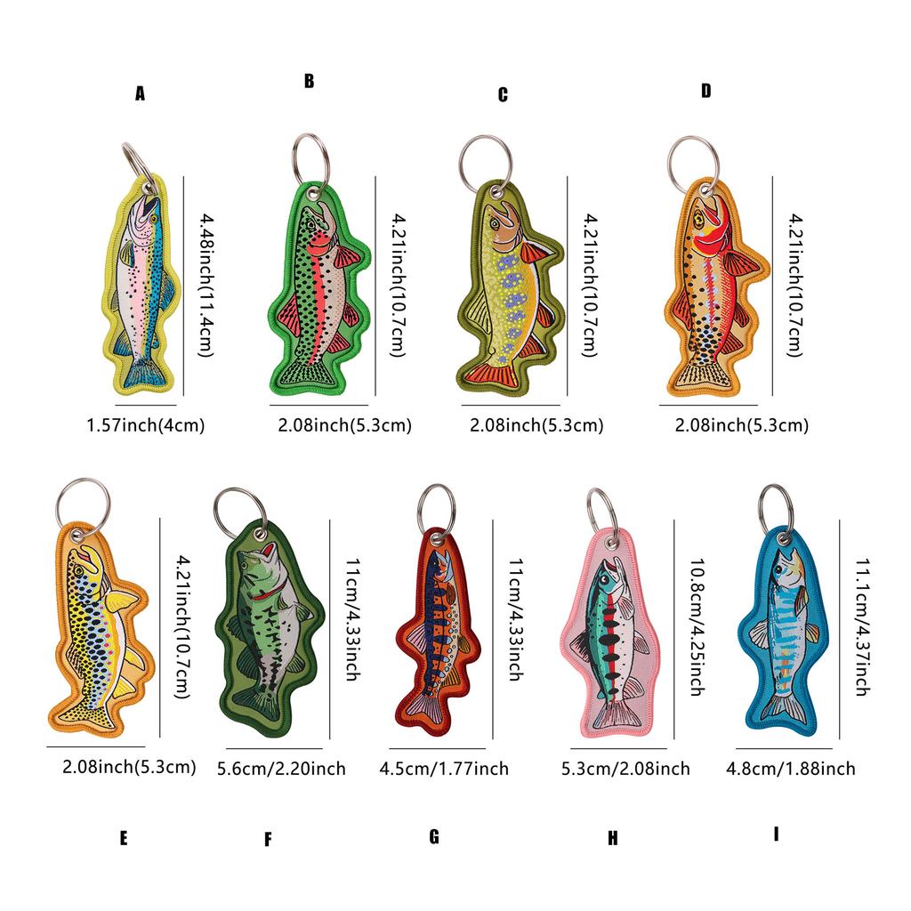 Unique Woven Fish Keychain Accessory Embroidered Key Chain Charm For Backpacks Purses And Daily Belongings