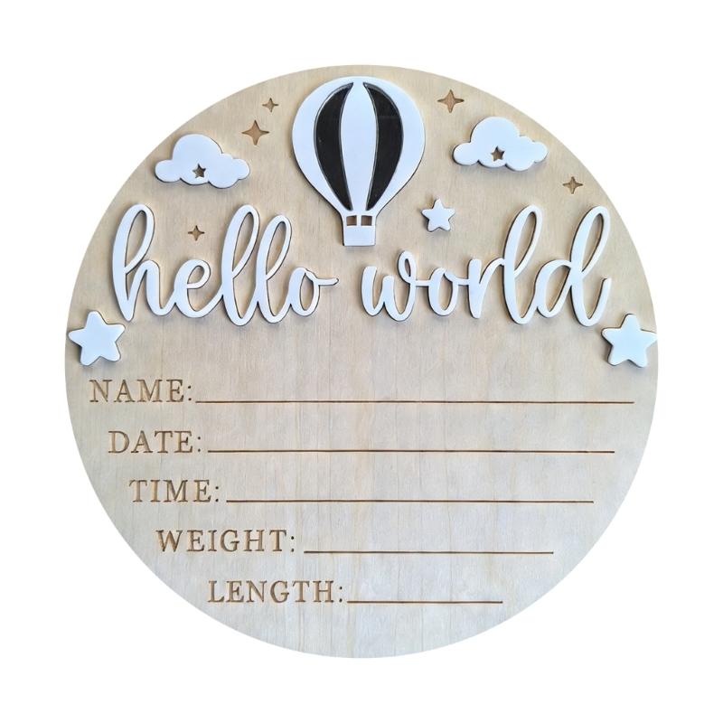 Wooden Baby Birth Announcement Plaque With Customizable Name And Date For Nursery Decoration