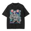 Washed Vintage Anime Demon Slayer Uzui Tengen Tshirt Manga Muscular Ninja Mice Muki Gym T Shirt Oversized Cotton Cozy T Shirts