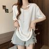 Women's 2026 Summer Slimming Loose Fit Short-Sleeve T-Shirt, Versatile Mid-Length Plus Size Base Layer Top