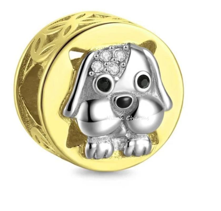 Neuer Echter Kupfer-Anhänger Kompatibel Mit Echtem Original-Armband Zubehör Damenschmuck Haustier Hund Produktserie Knochenschale Pfotenabdruck