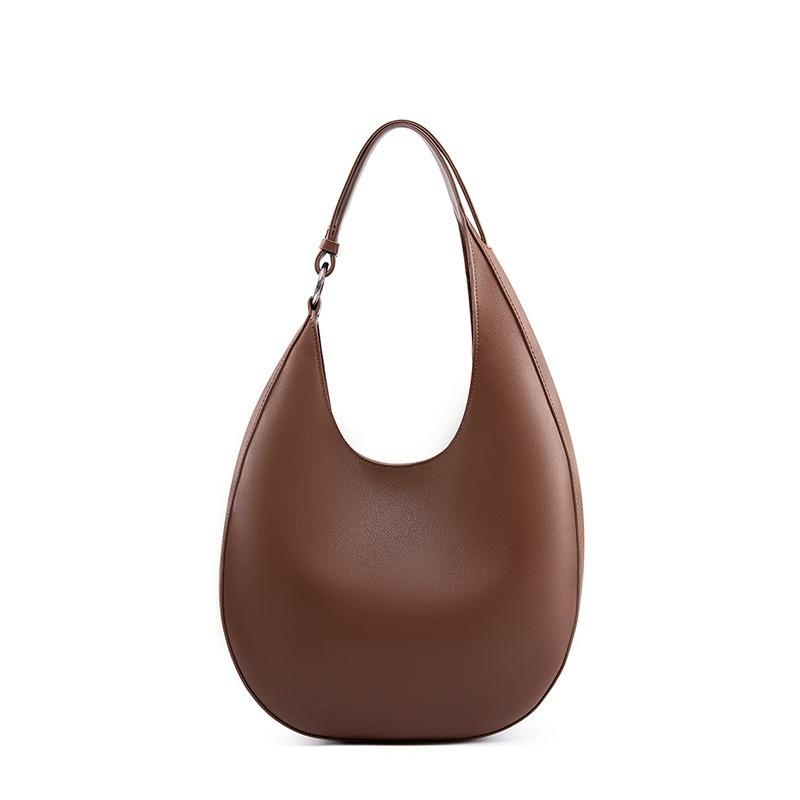 New niche design special-shaped crescent bag, semi-round bag, one shoulder and underarm women's bag, leather messenger tote bag.