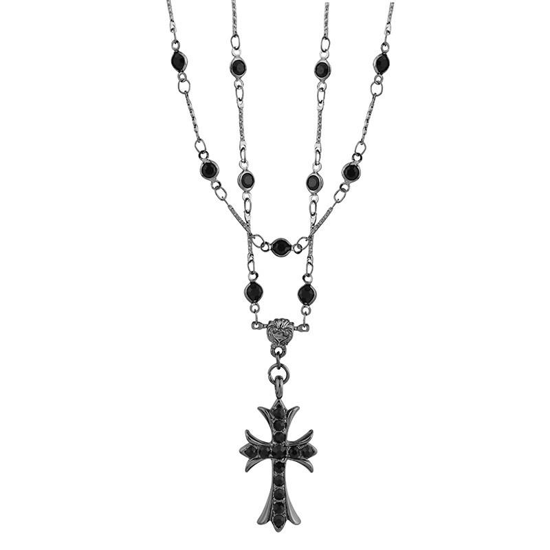 Geometric Cross Elegant Pendant Necklace For Women With Silver Tone And Luxurious Style