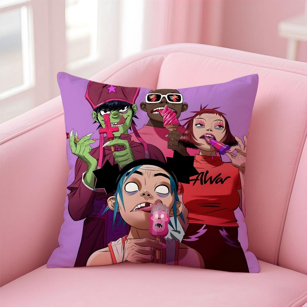 Classic Virtual British Band GGorillaz Cushion Cover Pillow Case Soft Skin Friendly Fabric Concealed Zipper 30X30cm