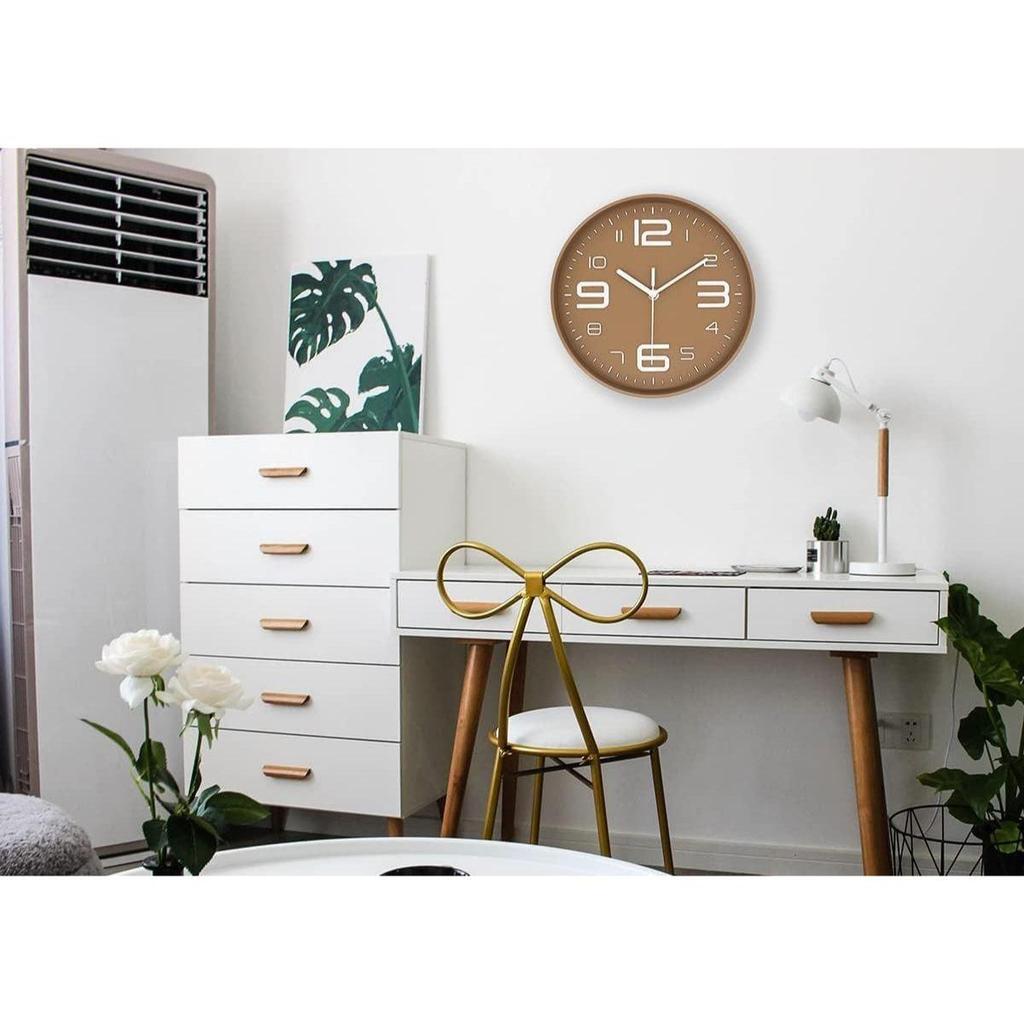 Wall Clock 12" Silent Quartz Decorative Latest Wall Clock Non-Ticking Classic Clock Battery Operated Round Easy to Read for Room/Home