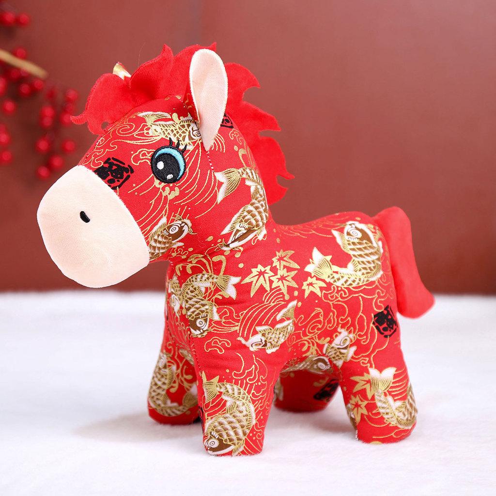 Year Of The Horse Plush Toy With Pp Cotton Fill For Lunar New Year Gift And Collecting