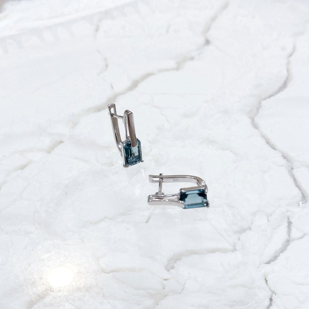 Silver Earrings with London Blue Topaz 2.82ct (2166962)