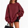 Women's Fall Winter Casual Crewneck Sweatshirt Color Long Sleeve Top