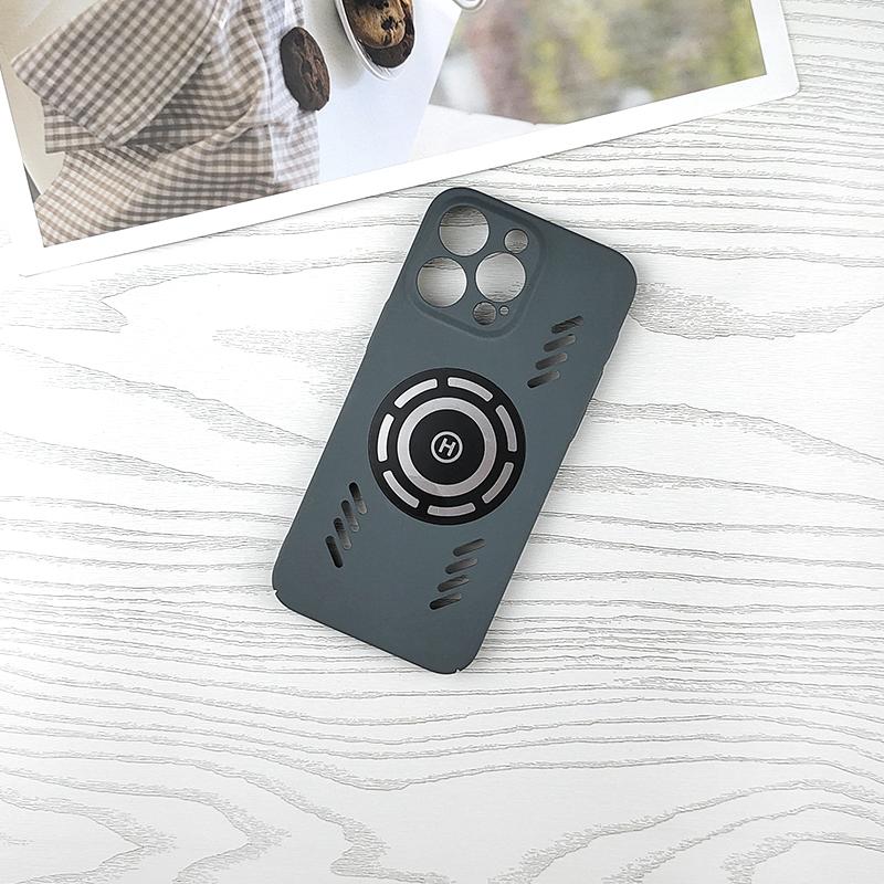 

Для Apple iPhone 15 14 13 12 11 Plus Pro Max mini RockSand Ice Магнітне розсіювання тепла Матовий корпус ПК із захистом від відбитків пальців Повітропроникна кришка з охолодженням For iPhone 12 mini сірий