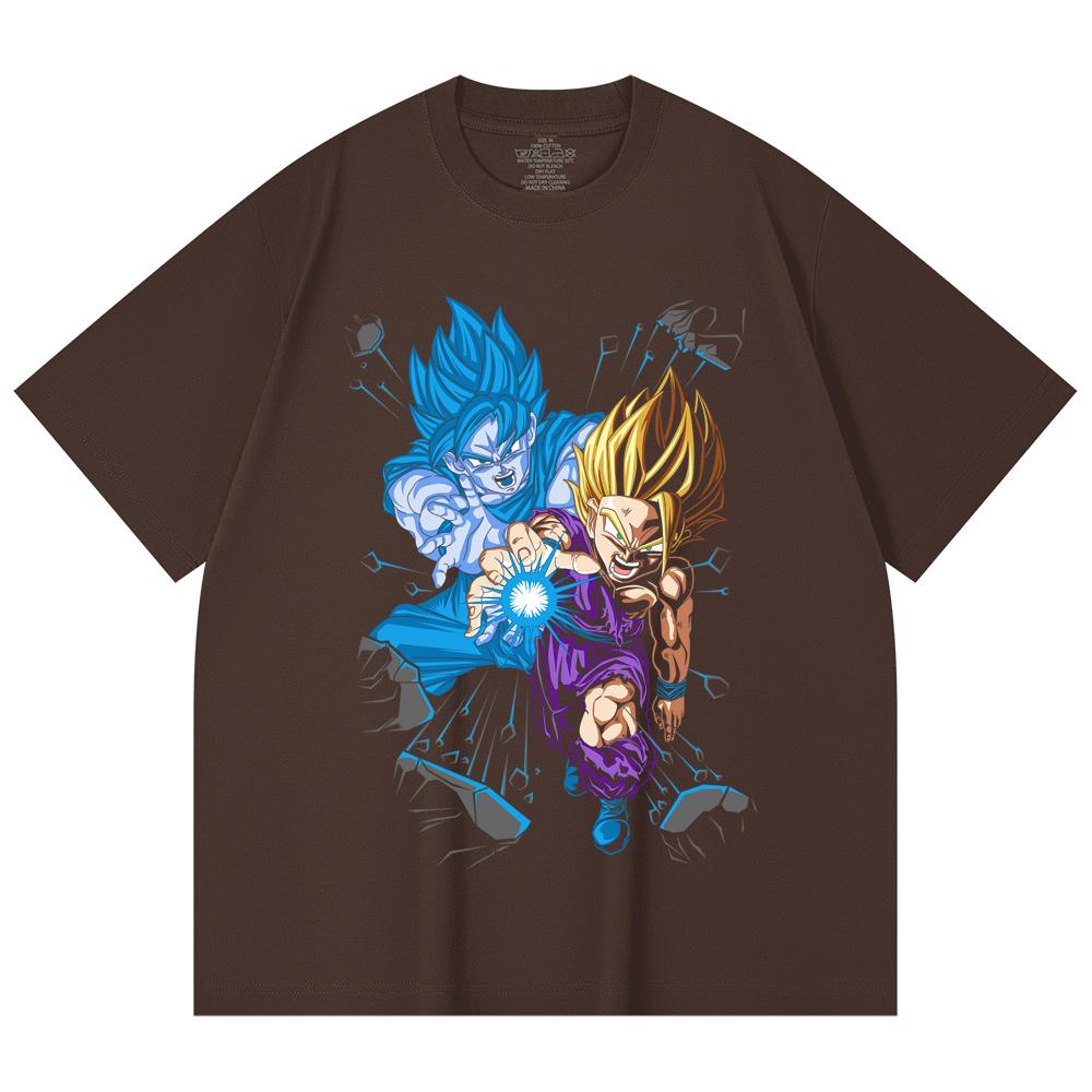 230 Gsm 100% Cotton Dragon Ball V64 Gohan Goku Print Unisex Heavy Cotton T Shirt