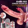 8.7" Realistic Vibrating Silicone Dildo, 9 Vibration Modes, Telescopic & Tongue Licking Function, Heating Waterproof Rechargeable Toy