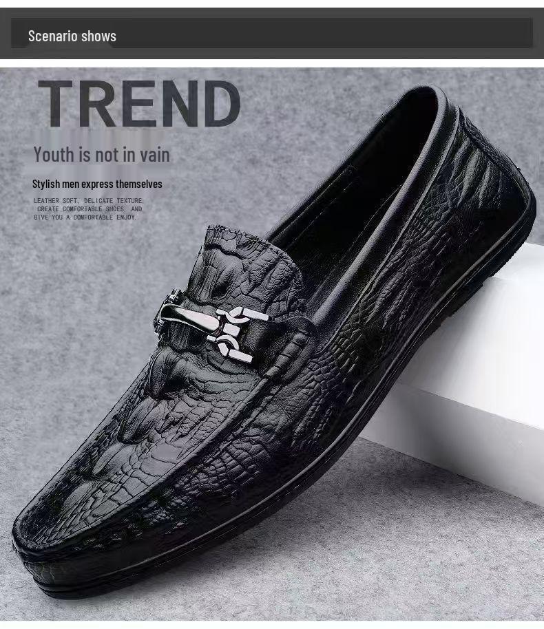 Men s Crocodile Pattern Moccasins – Slip-On Casual Breathable Non-Slip Driving Shoes 44