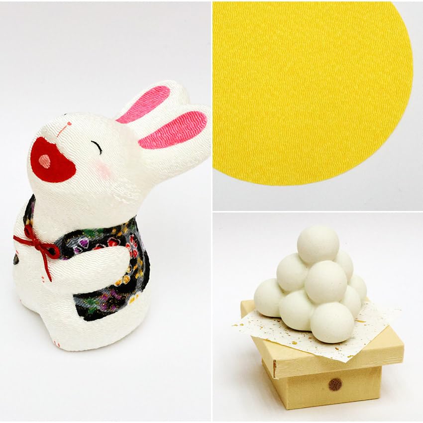 Osaka Choseido Rabbit Moon Full Moon Comes with a Free Original Wooden Tag Rabbit and Dumpling 9cm Tall Figurine, Chirimen, Viewing, Festival, (Sent