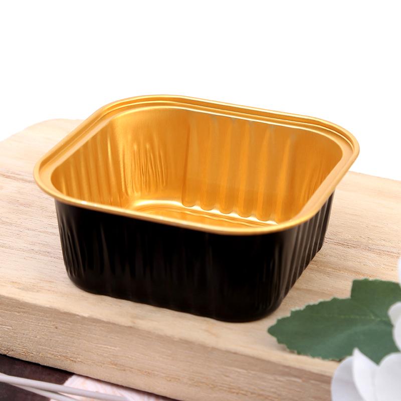 

10Pcs Aluminum Foil Cupcake Cups Non-Stick Foil Baking Cups 150Ml Square Pudding Dessert Cups Wedding Party Supplies