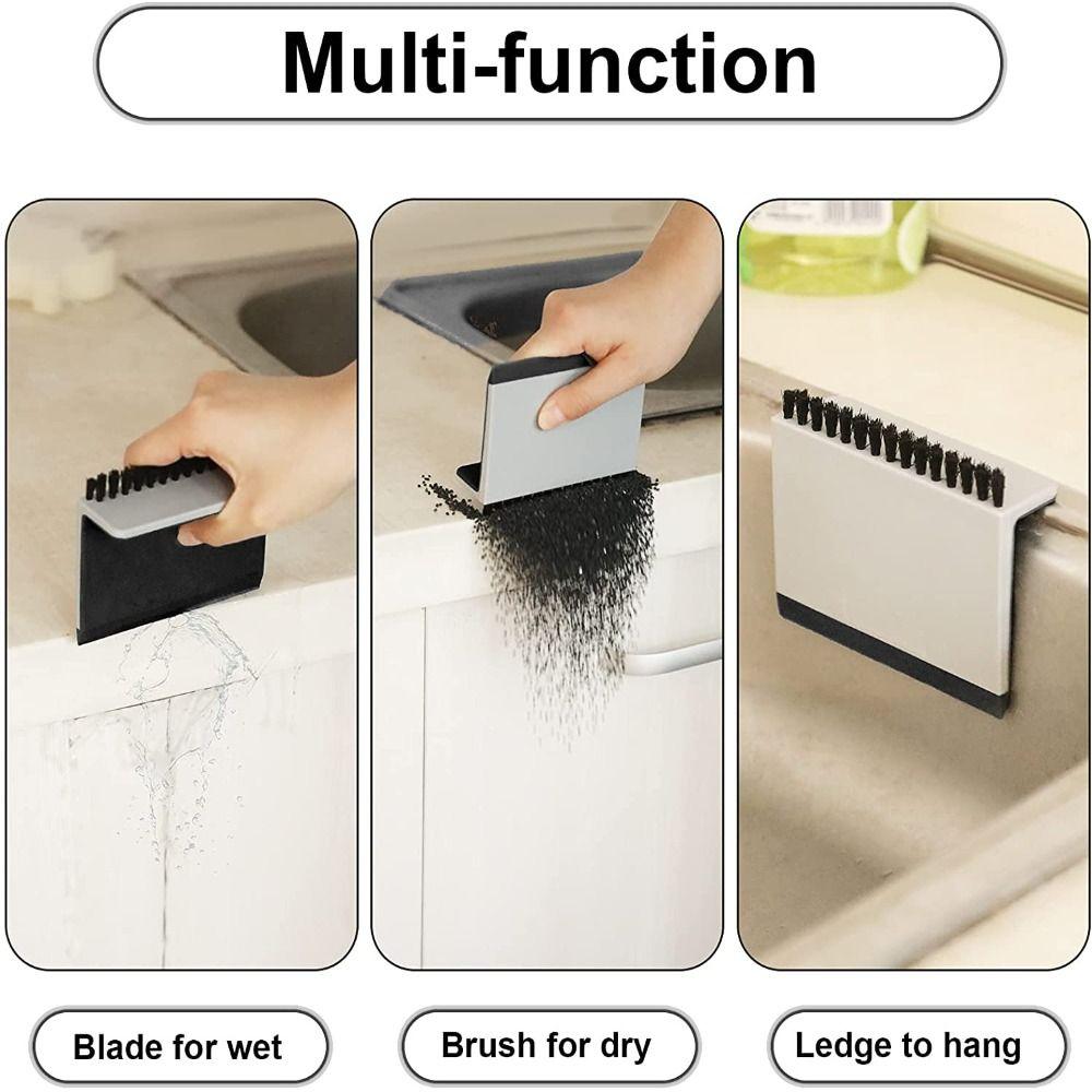 Portbale Multipurpose Kitchen Sink Squeegee Brush Wiper Easy Clean Countertop Brush Efficient Fruit Cleaning Brush Bathroom