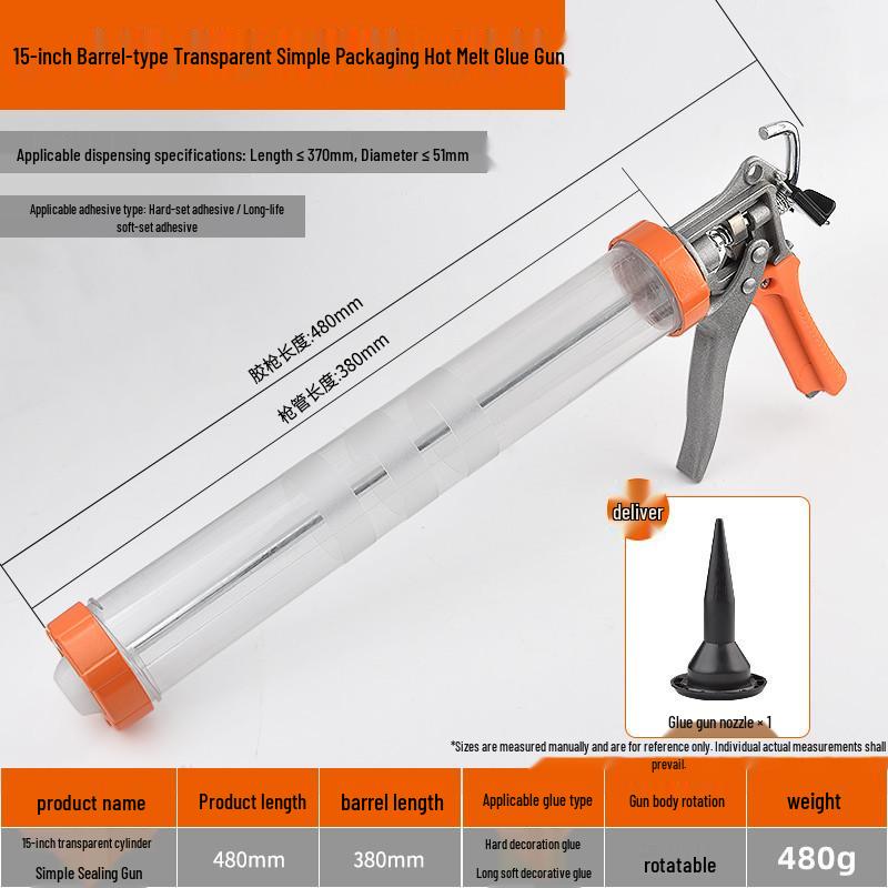 Automatic Silicone Glass Glue Gun & Grout Tool for Tile, Adhesive, and Nail-Free Applications
