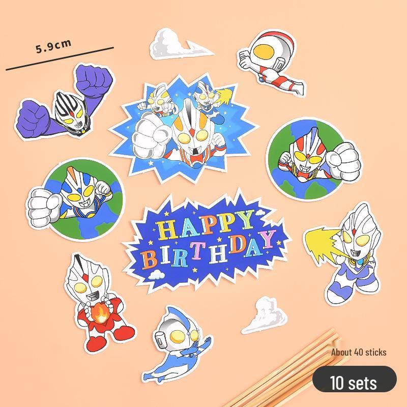 Dinosaur Superhero Cake Toppers for Boys' First Birthday Party Decorations