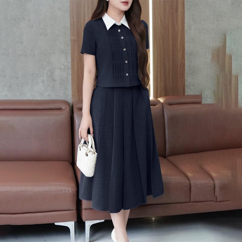 ZANZEA Women Short Sleeve Blouse and Long Skirts Casual Two Piece Suit Sets