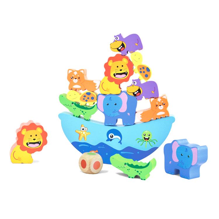 Children s Animal Balance Stacking Blocks - Wooden Toy for Patience & Perseverance