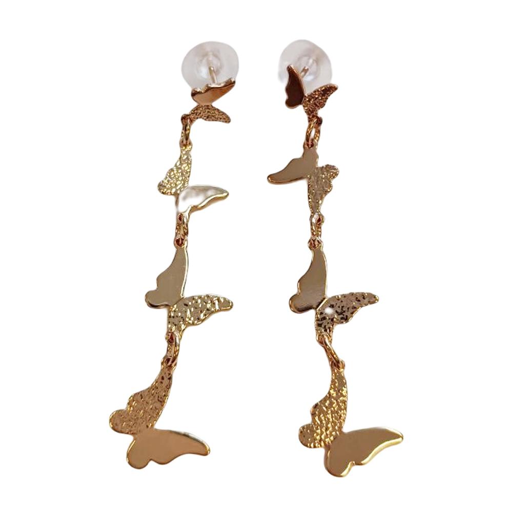 Les Trésors De Lily [R8118] - Designer Earrings 'Cleopatra' Gold - 55x25 Mm (butterflies)
