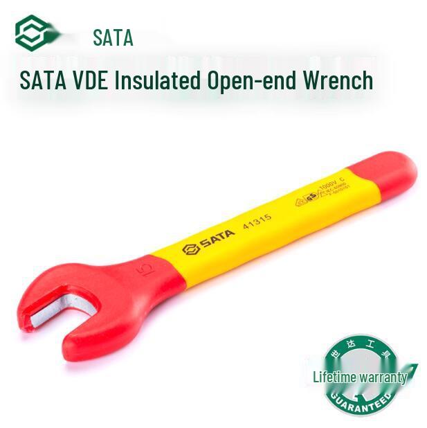 SATA VDE High Voltage Insulated Open-end Wrench for Electricians 7MM