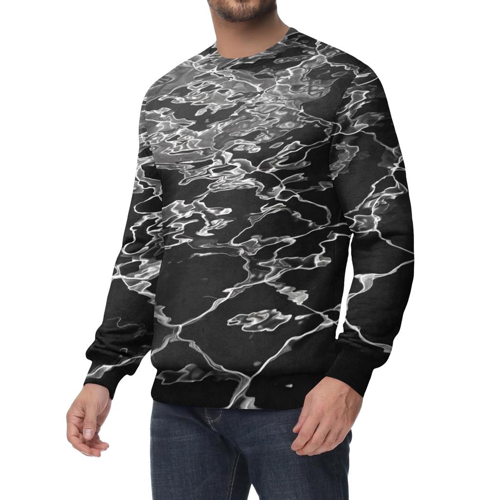 Men's Casual Fashion Printed Round Neck Pullover Sweatshirt