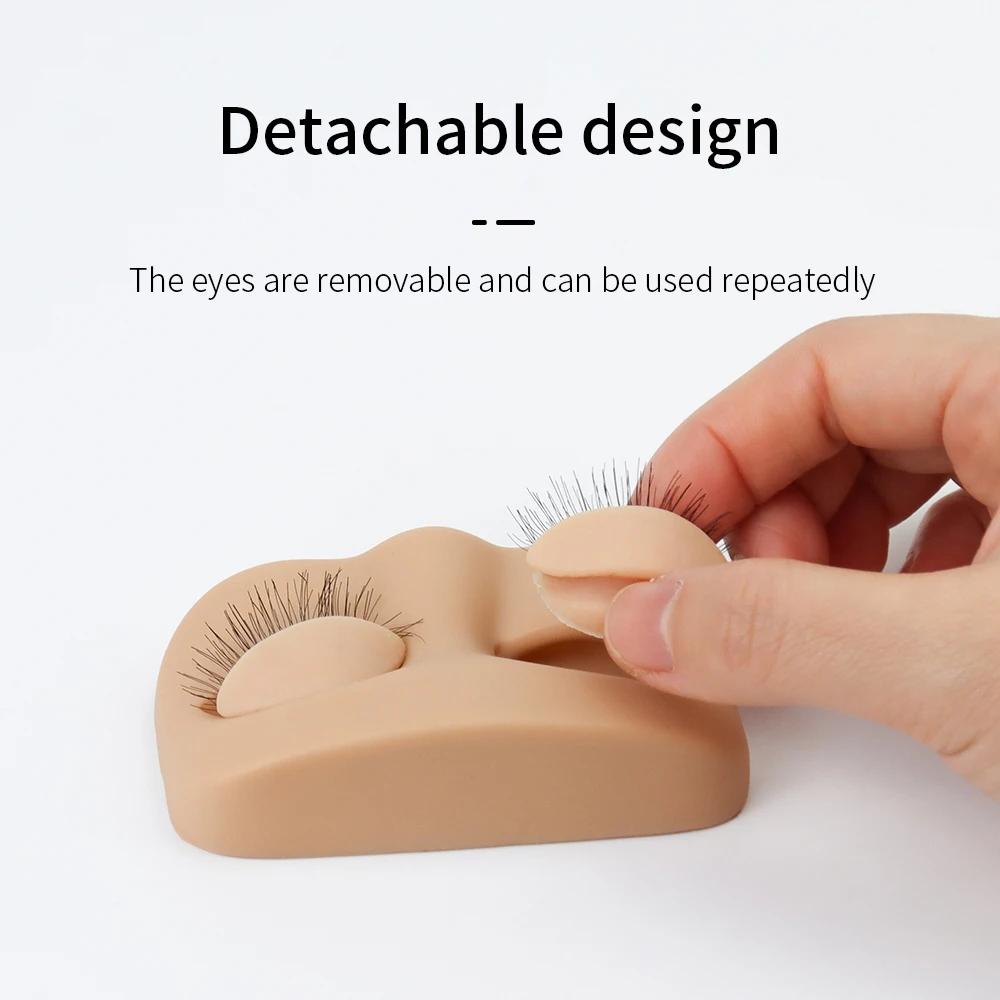 Mini Lash Flat Model Head Practice Eyelash Extension Training Head With Removable Replacement Eyelids