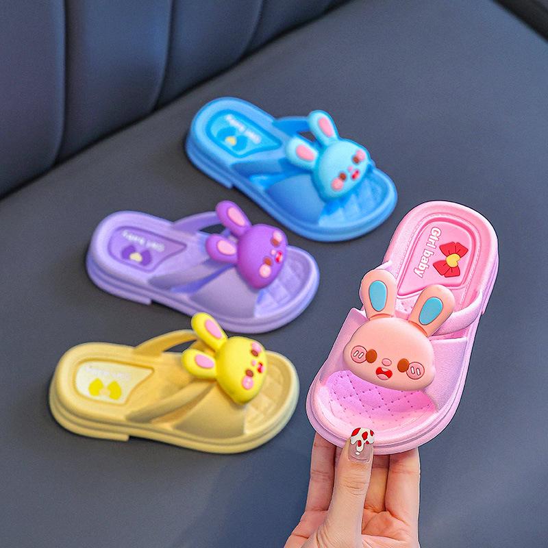 Girls' Summer Cute Princess Indoor Non-Slip Rabbit Slippers for Children