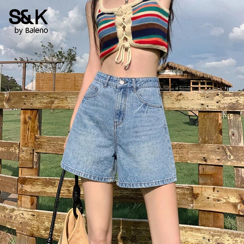 Baleno S&K High-Waisted Denim Shorts S