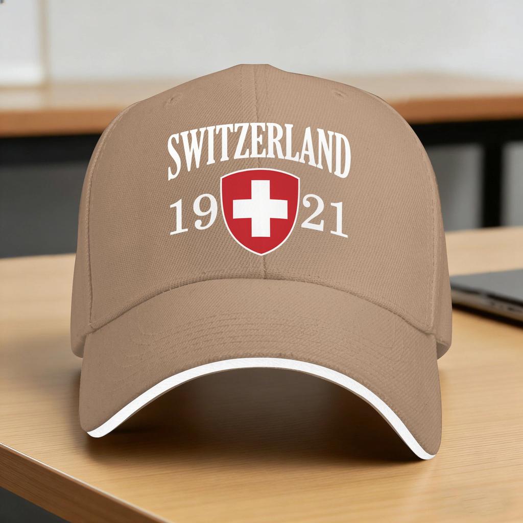 Swiss Switzerland Flag Sun Baseball Cap Summer FeUnisex Unisex  Print Trucker Hat High Quality Stylish Outdoor Sport Baseball Caps