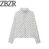 Za New Fall Women's Clothing 2025 Fashion Wind Stylish Fashion Waist-Closing Polka Dot Seersucker Coat Top