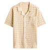 Summer Lapel Short Sleeve Knit Polo: European & American Fashionable Men's Casual Button Cardigan Sweater.
