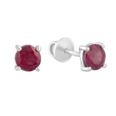 Kolczyki srebrne z rubinem naturalnym 1,345ct (2123354)