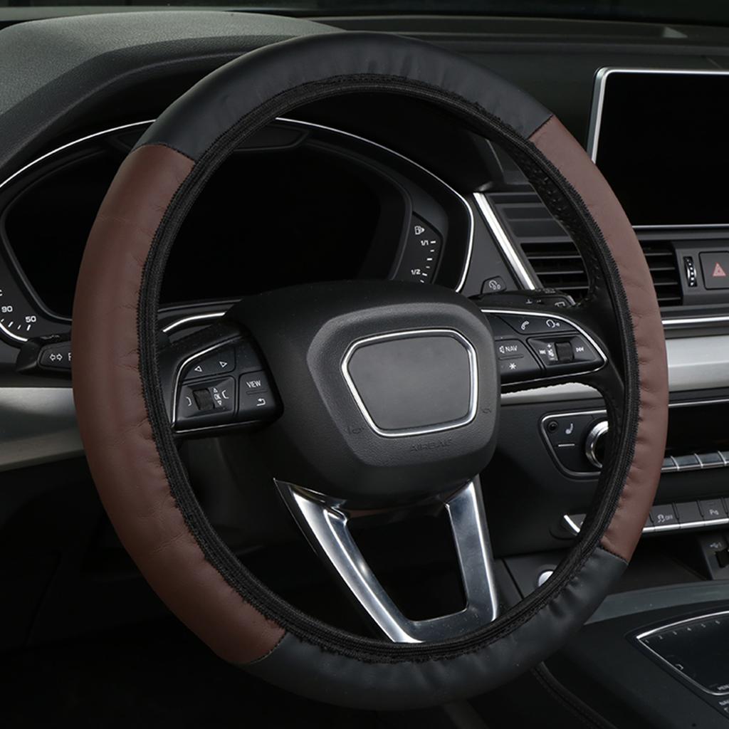 Car Steering Wheel Cover No Inner Ring Anti-Slip PU Leather Steering Wheel Cover - Sport Style Auto Interior Styling Accessory