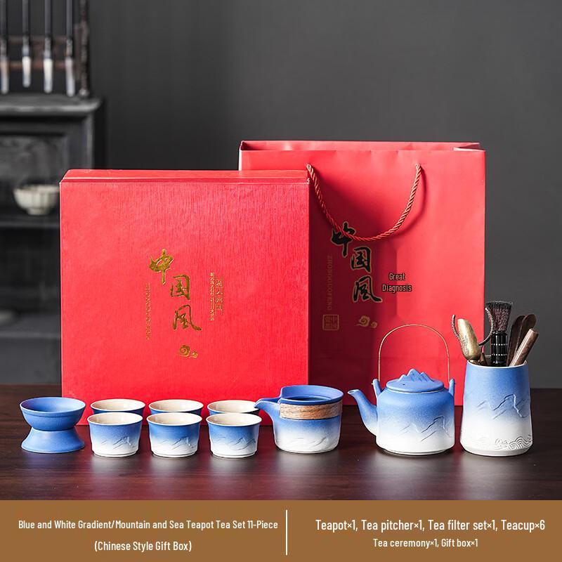 Gradient Ceramic Travel Tea Set