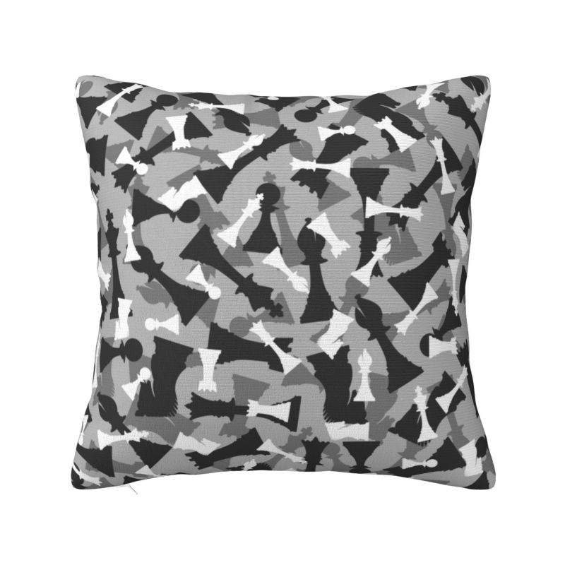 Custom Chess Club Seven Cushion Cover 45x45cm Chessboard Game Chess Piece Soft Modern Pillows for Sofa