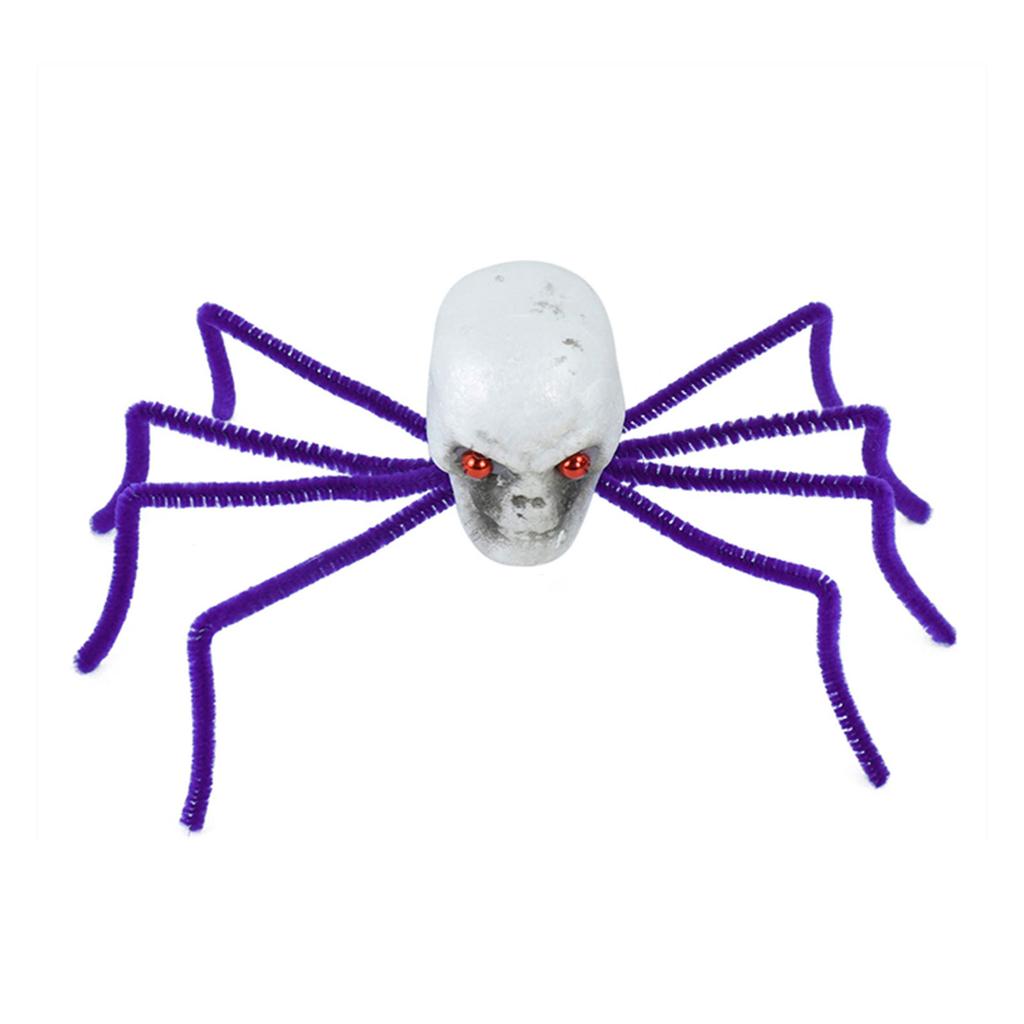 Halloween Artificial Spiders Cosplay Ornaments Skull Spiders for Diy Halloween Party Decorations Outdoor Suppplies