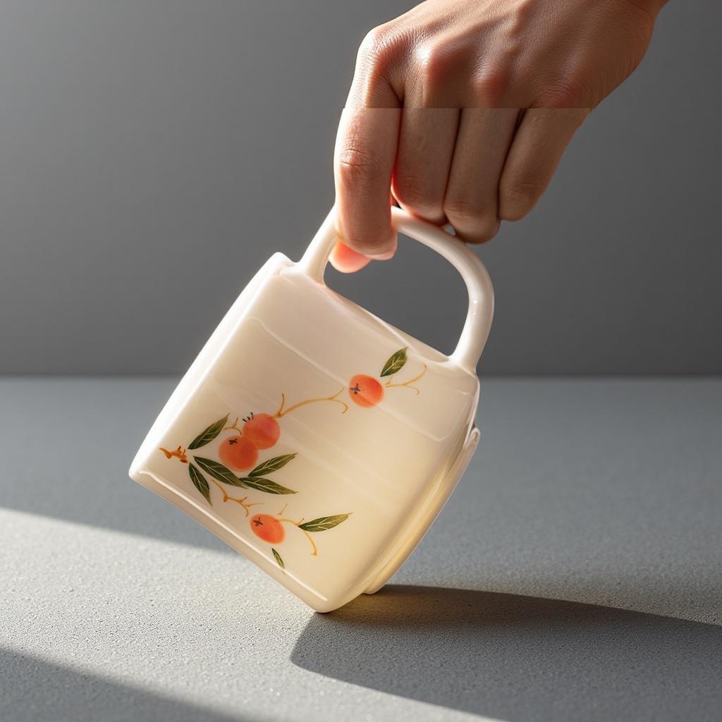 hand-painted persimmon persimmon ruyi underglaze color brewed tea cup tea water separation ceramic water cup office high-value coffee cup