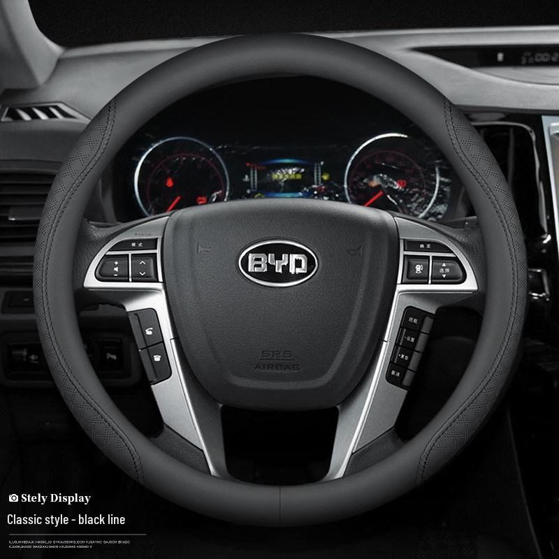 Leather Steering Wheel Cover for BYD Song MAX, Tang, F3, Surui, E5, Qin DM-i, Song Pro, S7, Han, S6