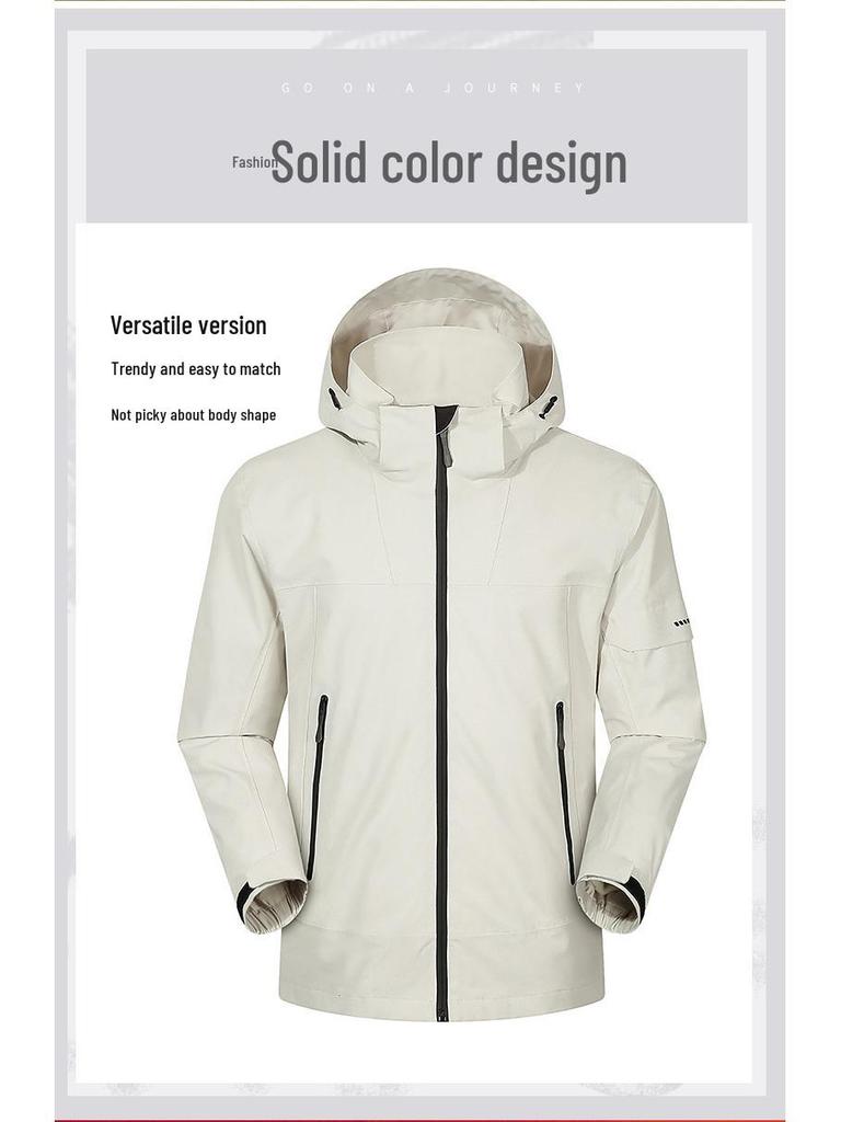 Custom Three-in-One Waterproof Winter Windbreaker with Detachable Liner and Logo