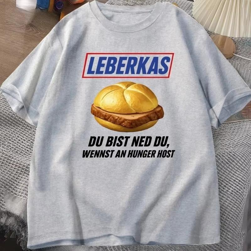 Leberkas Funny Quote Graphic Tee T Shirt Unisex Unisex Food Slogan Text Print Short Sleeve Cotton Casual Tops