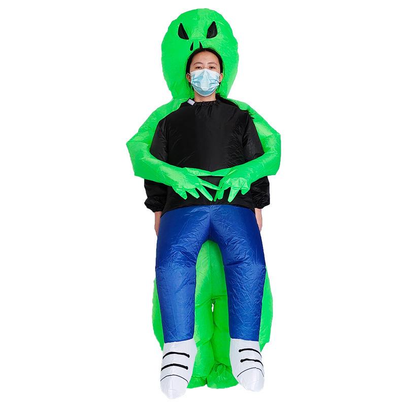 Inflatable Halloween Alien Costume: Funny Party Outfit with Ghost Hugging Design