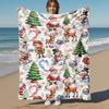 1PC Christmas, festiveOutdoor Flannel Blanket - Soft Plush Decor for Picnics, camping, Bedroom, Playroom, Office, or Lunch Break 1353A