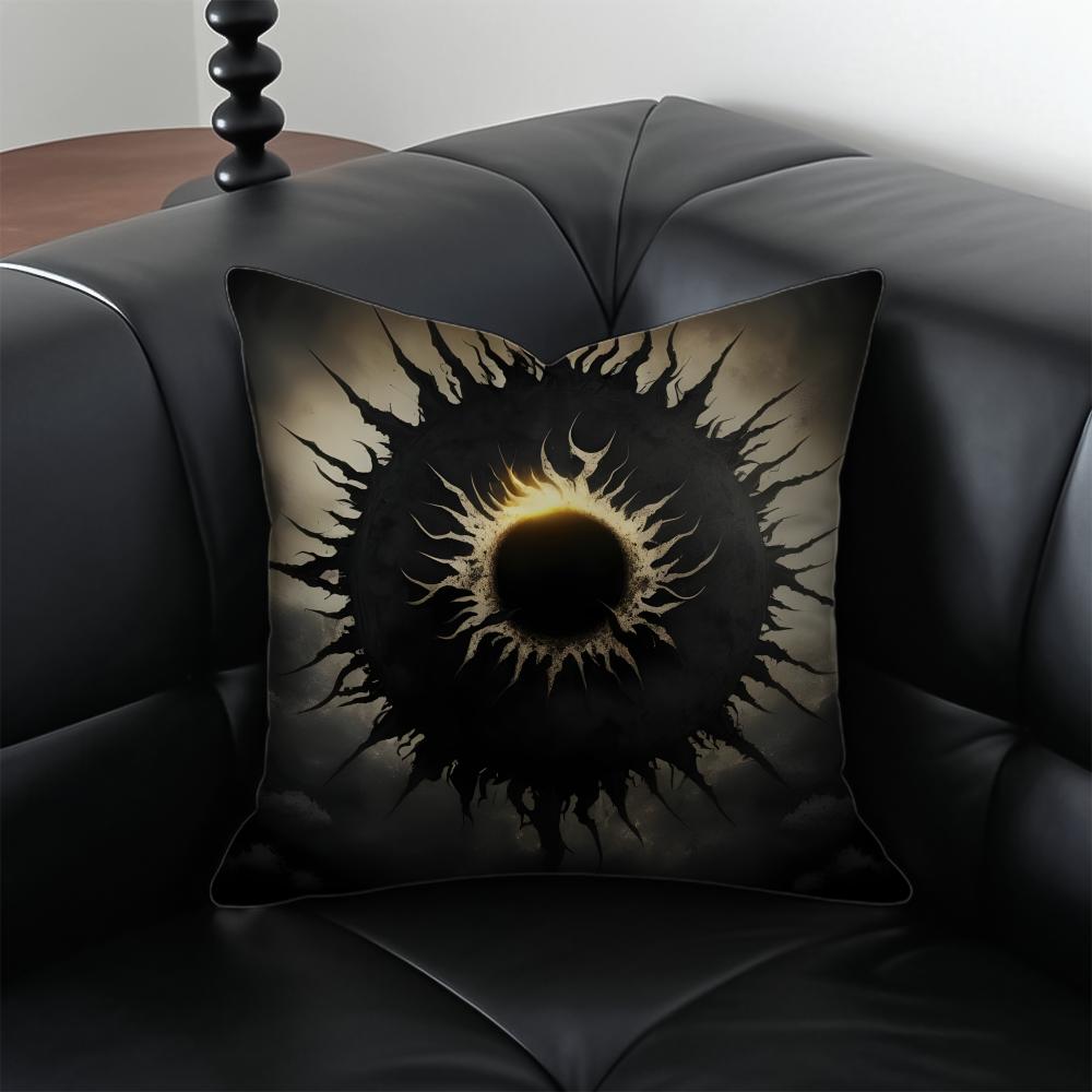 BBlack Sun Archive Pillow Dark Theme Cushion Cushion Cover Pillow Case Antidustmite Invisible Zipper Silky Plush Cushion