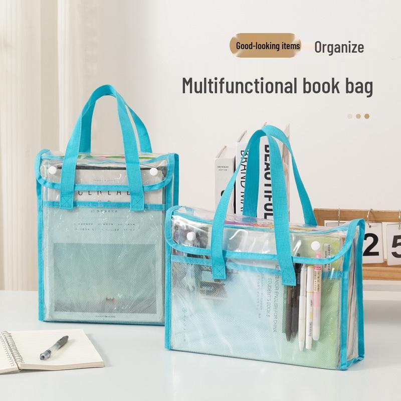 Clear PVC Exam and Storage Bag - Waterproof Handheld Book & Tutoring Bag
